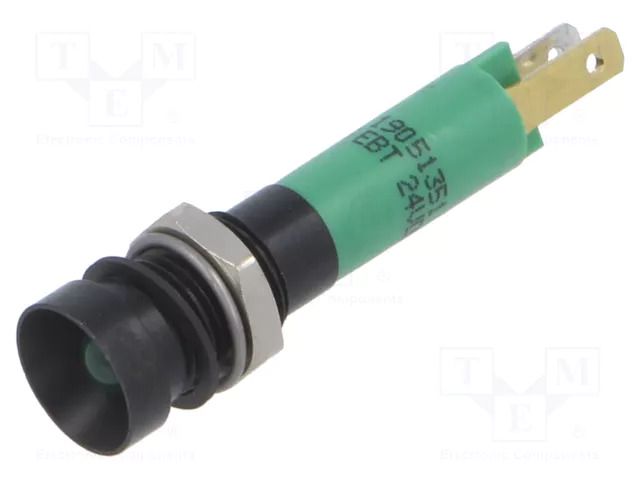 Indicator: LED; recessed; green; 24VDC; Ø8mm; IP67; connectors CML INNOVATIVE TECHNOLOGIES 19051351