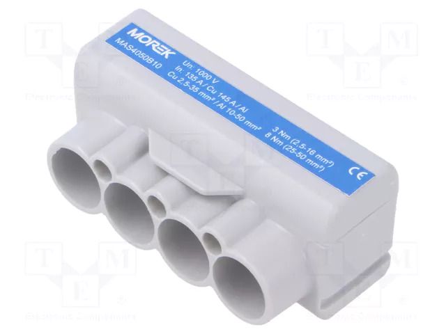 Splice terminal: distribution block; SLT50; 1kV; PIN: 4; ways: 1 MOREK MAS4050B10