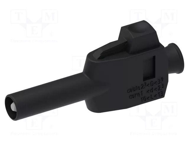 Connector: 4mm banana; plug; 20A; black; insulated; 54mm ELECTRO-PJP PJP1068-PRO-N