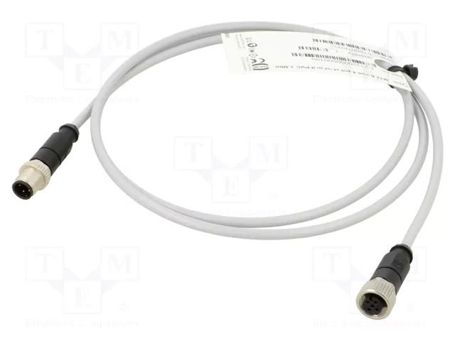 Cable: for sensors/automation; plug; PIN: 4; M12 male,M12 female HARTING C21320000000199