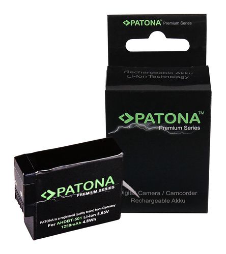PATONA Battery f. GoPro Hero 5 Black AABAT-001 AHDBT-501 Hero 6 Hero 7, PATONA 1268 4055655180580