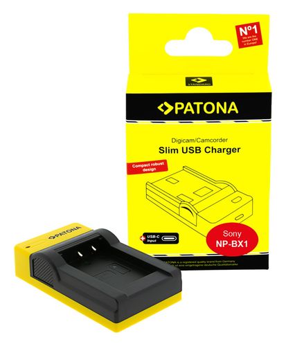 PATONA Slim USB charger with USB-C Input for Sony NP-BX1 BX BX1 NP-BX1 Cybershot DSC HX300 DSC HX50V DSC RX1, PATONA 151650 4055655202312