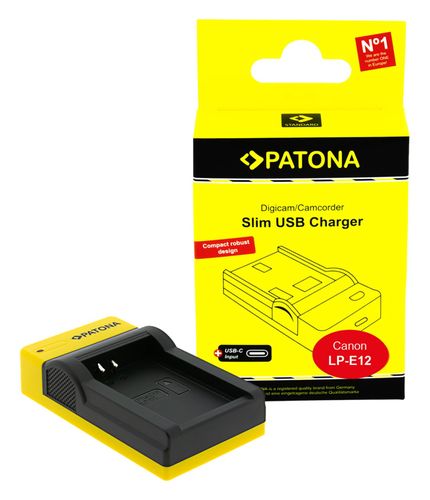 PATONA Slim USB charger with USB-C Input for Canon LP-E12 EOS M, PATONA 151652 4055655203517