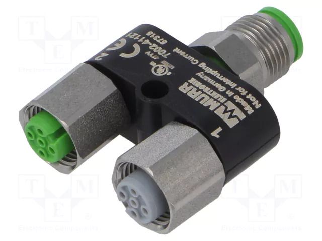 Adapter; M12; PIN: 4,5; 60VDC; 60VAC; 4A; 7002; IP67; -30÷85°C MURRELEKTRONIK 7002-41121-0000000