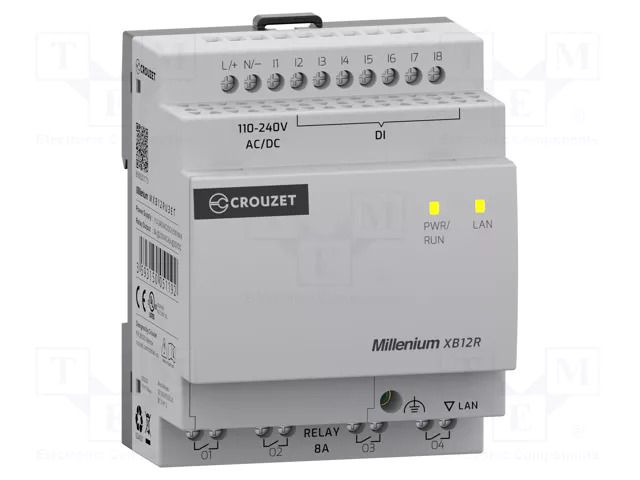 Programmable relay; IN: 8; Analog in: 0; OUT: 4; Millenium; IP20 CROUZET MXB12RU3ET