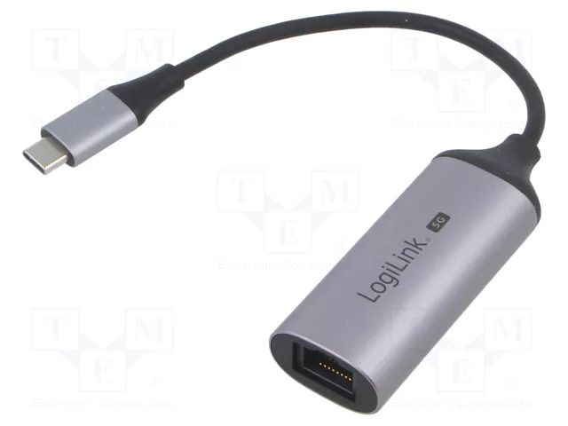USB to Ethernet adapter; USB 3.2 Gen 1; grey; 150mm LOGILINK UA0456