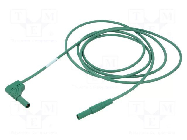 Test lead; 16A; banana plug 4mm,angular banana plug 4mm; Len: 2m HIRSCHMANN T&M MLSSILWG200/1GN