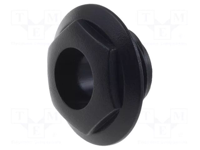Nut with external thread; black; Jack socket; S4 CLIFF CL14218
