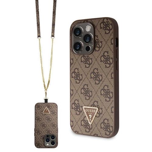 Guess GUHCP14XP4TDSCPW case for iPhone 14 Pro Max 6.7&quot; - brown Crossbody 4G Metal Logo, Guess 3666339146931 3666339146931