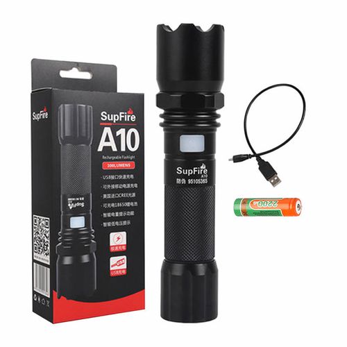 Superfire A10 flashlight, 550 lm, USB, 100-200 m, 5 modes, Superfire A10