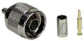 Spraudnis N uzspiežams 50Ω RG58 kabelim ME/CX-N-M/58-CR