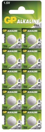 Baterija 186 (LR43, AG12, V12GA, D186A, 386) 1.5V GP 186C2LR43 4891199015502