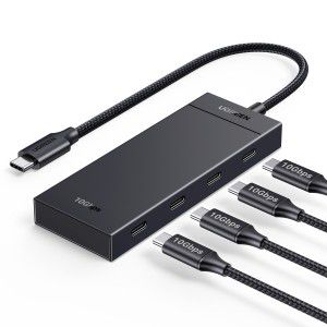 Sakabinātājs USB-C uz USB-C 3.2 4 porti, 30 cm, melns UGREEN/35584 6941876235841