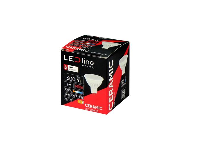 LED spuldze MR16 (GU5.3) 12V 5W 600lm silti balta 2700K 201903 5905378201903