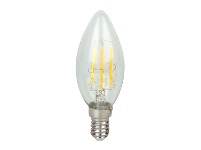 LED spuldze E14 4W 2700K 480lm 220-240V FILAMENT C35 CANDLE LED line LITE 202184 5905378202184