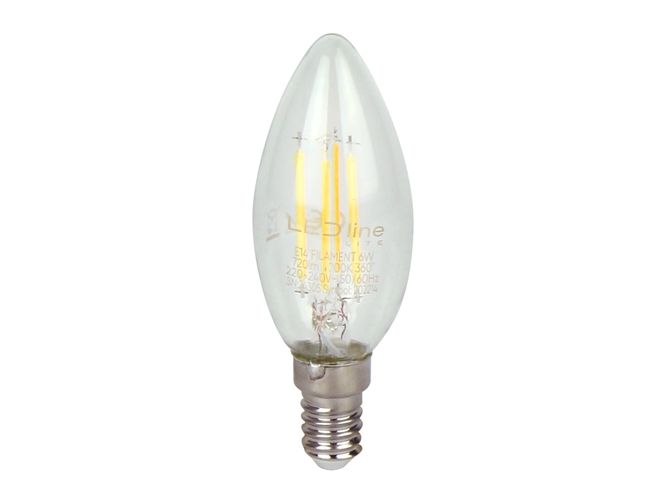 LED spuldze E14 6W 2700K 720lm 220-240V FILAMENT C35 CANDLE LED line LITE 202207 5905378202207