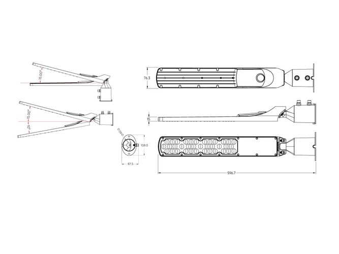 Ielu gaismeklis ar krēslas sensoru LED 230V 100W 10 000lm, 140° x 70° 4000K, pelēks, FLAMINGO, IP65, IK08 206984 5905378206984