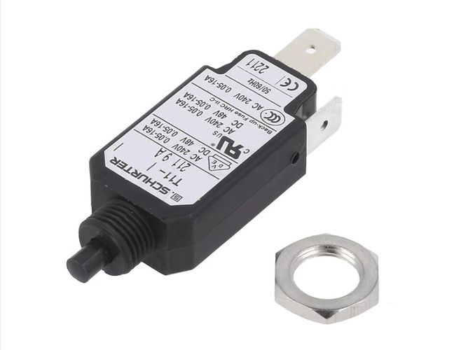 Strāvas slēdzis; Urated: 240VAC; 48VDC; 9A; SPST; Poļi: 1; skrūve T11-211-9