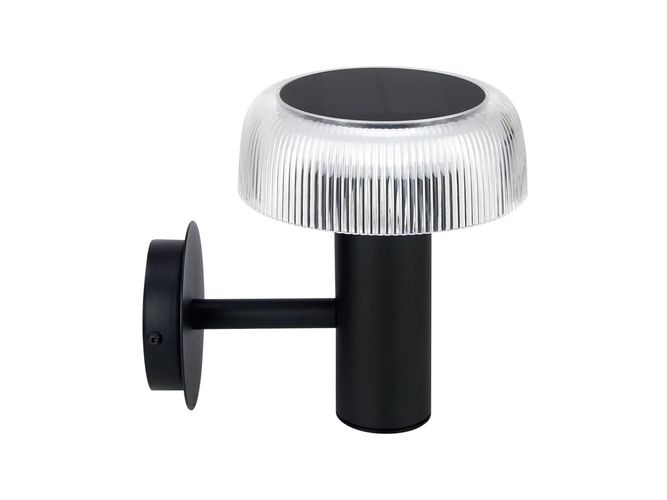 Saules sienas lampas 3000K 170lm 2Ah USB-C apaļš IP54 melns PRIME 217577 5905378217577