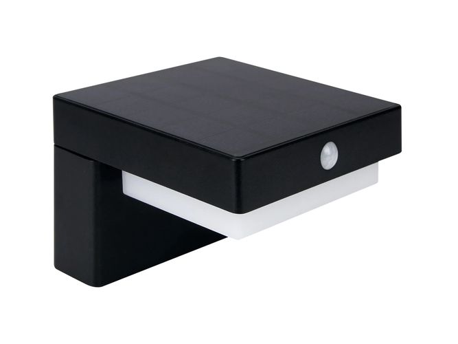 Saules sienas gaisma 3000K 220lm 2Ah USB-C Square IP54 Black PRIME 217591 5905378217591