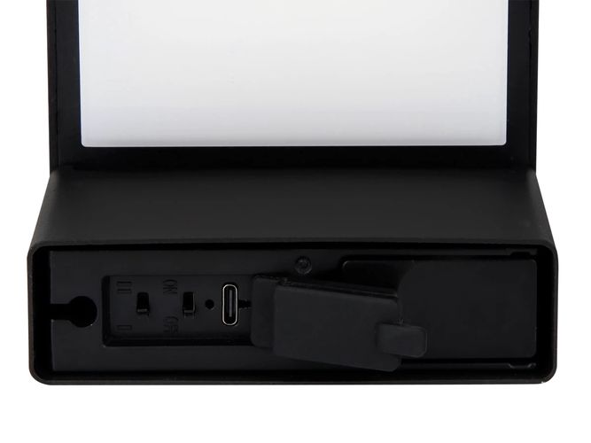 Saules sienas gaisma 3000K 220lm 2Ah USB-C Square IP54 Black PRIME 217591 5905378217591