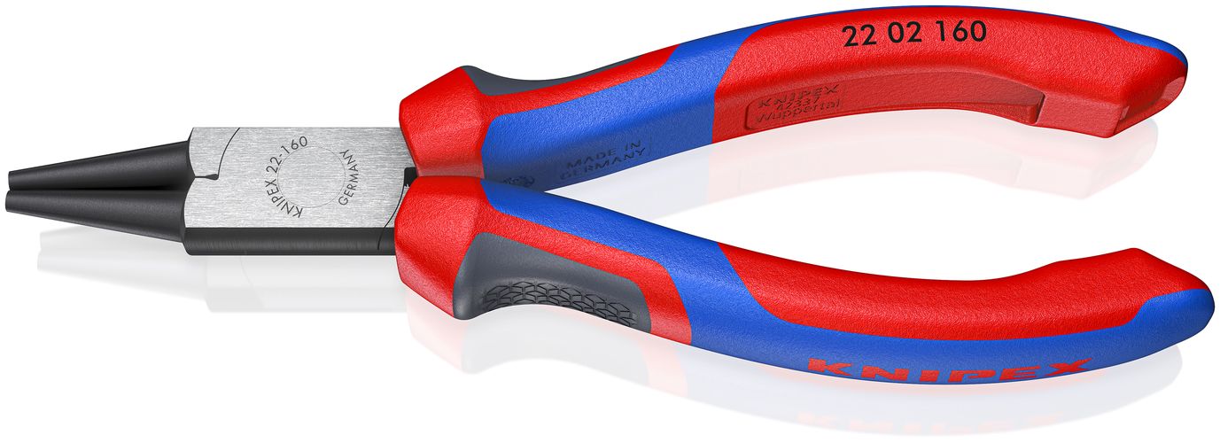 KNIPEX 22 02 160 Round Nose Pliers with comfort handles black atramentized 160 mm 22 02 160 4003773023173
