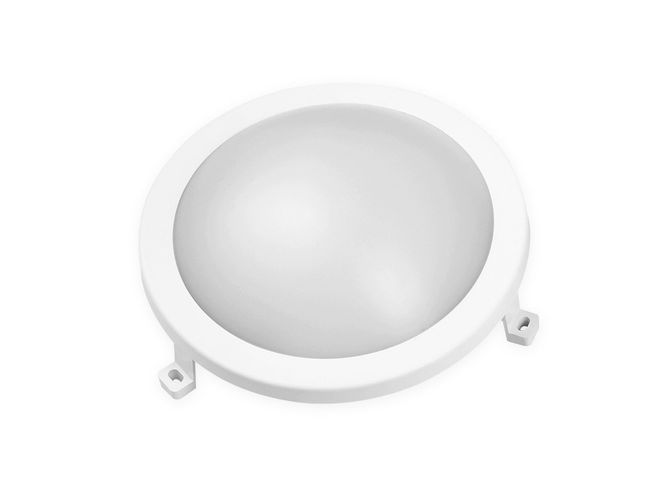 LED lampa 230Vac 6W, balts, mitruma izturīga IP54, PLAFOND, LEDOM 245503 5901583245503