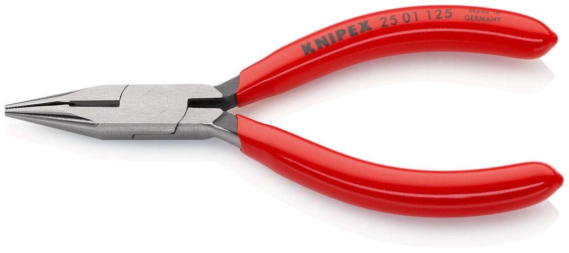 KNIPEX 25 01 125 Snipe Nose Side Cutting Pliers (Radio Pliers) with plastic coating black atramentized 125 mm 25 01 125 4003773015932