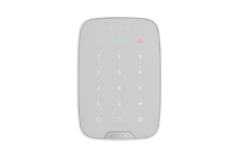 Keypad Plus bezvadu skārienklaviatūra ar DESFire 13,56 MHz karšu lasītāju, balta, Ajax 26078.83.WH1 4820246099042