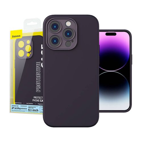 Baseus Liquid Silica Gel Case for iPhone 14 Pro (Elderberry)+ tempered glass + cleaning kit, Baseus ARYT020405
