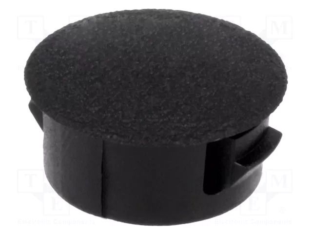 Stopper; H: 6.4mm; Wall thick: 1.6mm; black; polyamide; UL94V-2 FIX&FASTEN FIX-M10