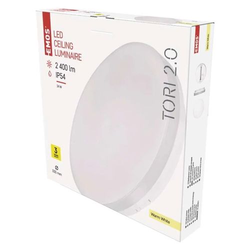 LED Ceiling lamp TORI, round 24W warm white IP54, EMOS ZM4122 8592920094105