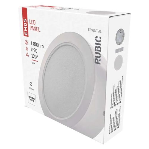 LED surface luminaire RUBIC, round, white, 18W, neutral white, EMOS ZM5442 8592920108468