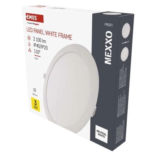 LED recessed luminaire NEXXO, round, white, 25W, neutral white, EMOS ZD1155 8592920108529