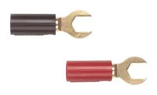SPADE LUG, 1/4", BLACK & RED, 2PC 2305