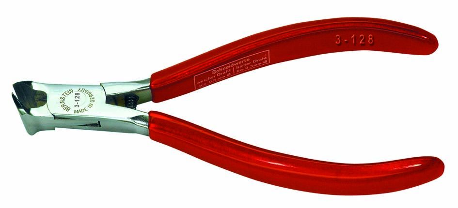Slimline oblique top cutters, 120 mm, with slim head, without side face, transparent insulation 3-128-2