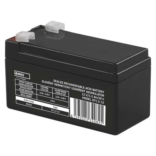 SLA battery 12V 1,3Ah faston 4,7 mm, EMOS B9652 8595025340825