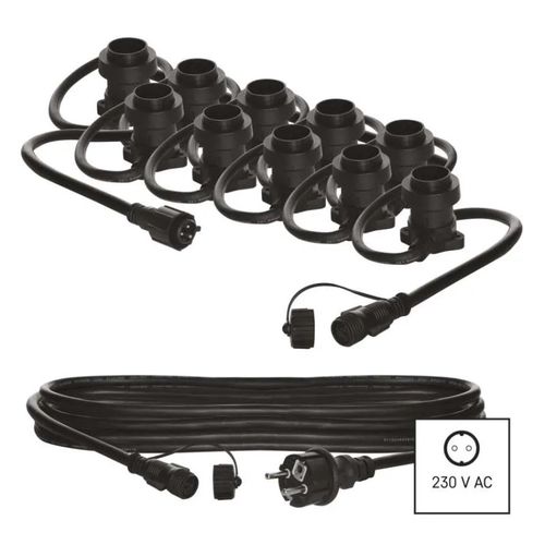 Interconnecting light chain for 10x E27 bulbs, START SET, 7.35 m, outdoor and indoor, EMOS DCPZ01 8592920094020