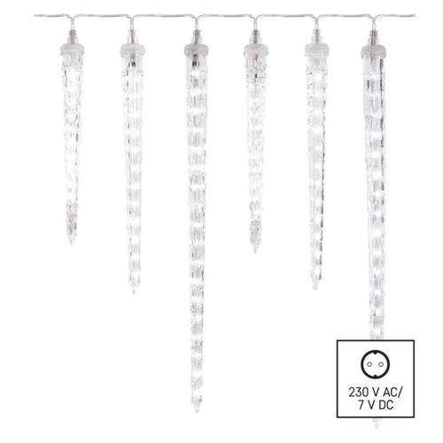 LED Christmas garland – icicles, 6 pcs, 2 m, indoor and outdoor, cool white, EMOS DCPC06 8592920099339