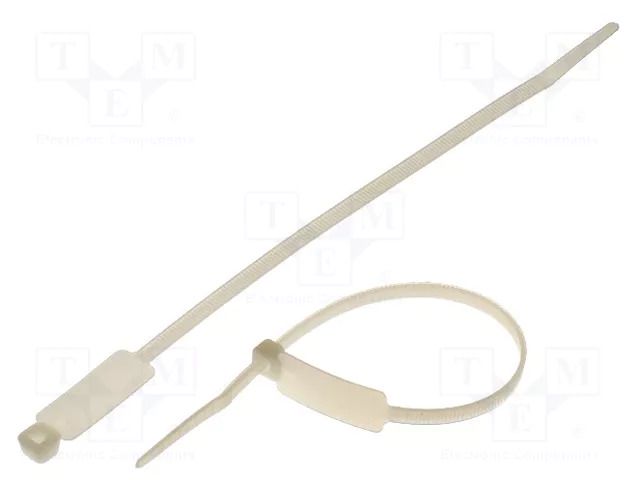 Cable tie; with label; L: 200mm; W: 4.6mm; natural; polyamide KSS WIRING MCV-200