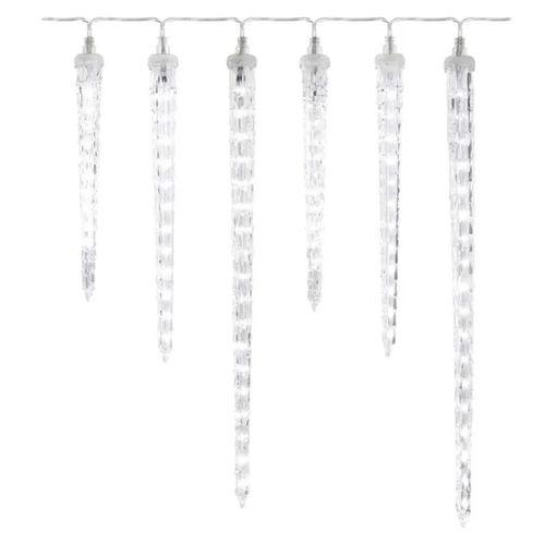 LED Christmas garland – icicles, 6 pcs, 2 m, indoor and outdoor, cool white, EMOS DCPC06 8592920099339
