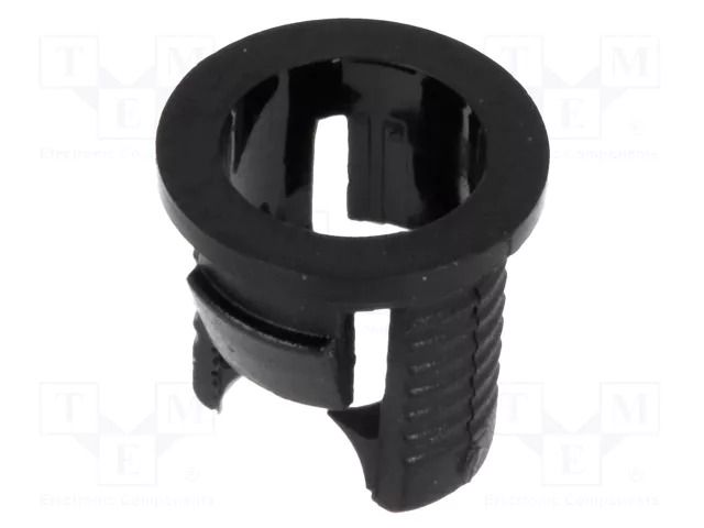 LED holder; 5mm; one-piece; black; UL94V-2; L: 7.1mm; polyamide FIX&FASTEN FIX-LED5-1
