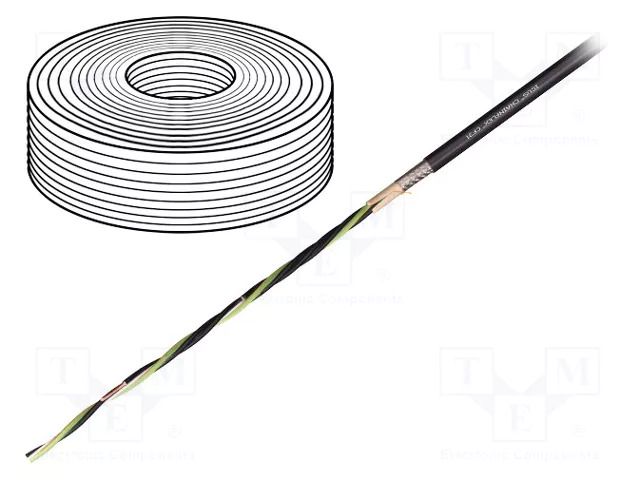 Wire: motor; chainflex® CF31; 4G1.5mm2; black; stranded; Cu; 10.5mm IGUS CF31.15.04