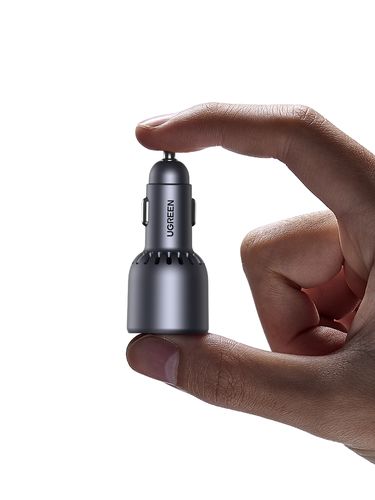 Automašīnas ātrās uzlādes lādētājs 75W 12-24V USB-A + 2xUSB-C QC3.0 PD3.0, pelēks UGREEN/35024 6941876230242