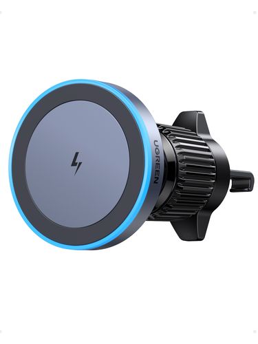 Automašīnas gaisa ventilācijas magnētiskais stiprinājums ar bezvadu Qi uzlādi 15 W, pelēks UGREEN/35029 6941876230297