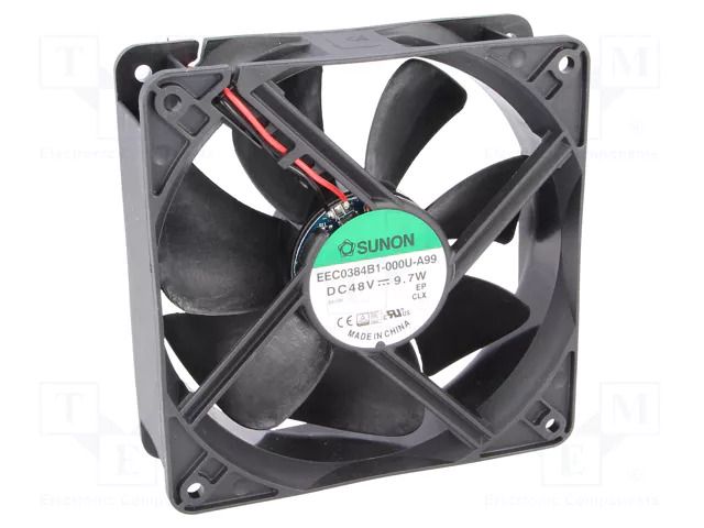 Fan: DC; axial; 48VDC; 120x120x38mm; 234.4m3/h; 48dBA; ball; 24AWG SUNON EEC0384B1-A99