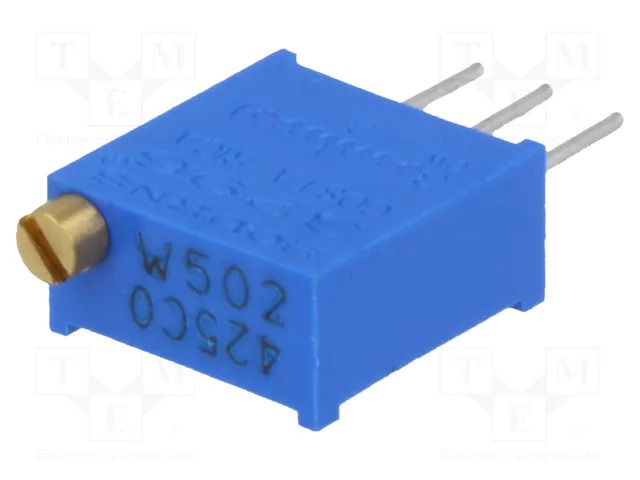 Potentiometer: mounting; multiturn; 5kΩ; 500mW; THT; ±10%; linear BOURNS 3296W-1-502LF