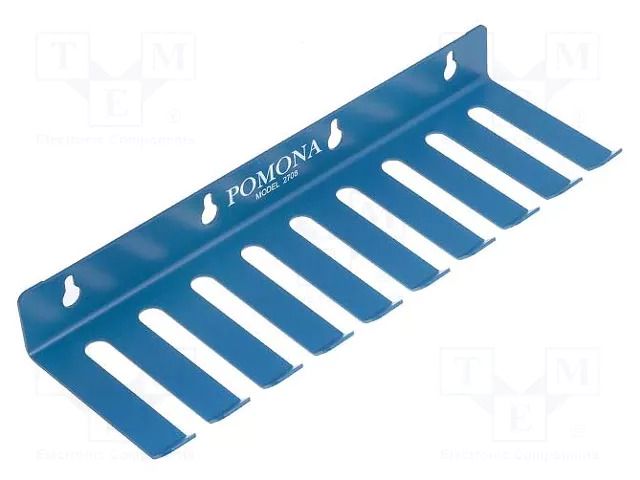 Hanger for test leads; Number of slots: 9; steel; L: 279.4mm; blue POMONA POM-2708