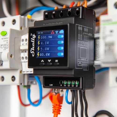 Wi-Fi" valdoma 4 kanālu relė Shelly Pro 4PM 3800235268049 3800235268049