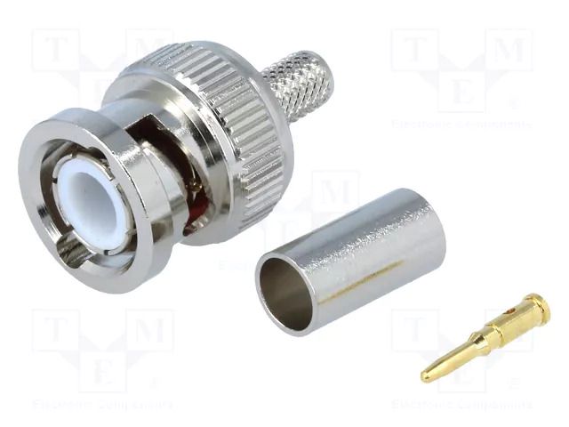 Connector: BNC; plug; male; straight; 50Ω; Ømax: 5mm; crimped NINIGI BNC-105